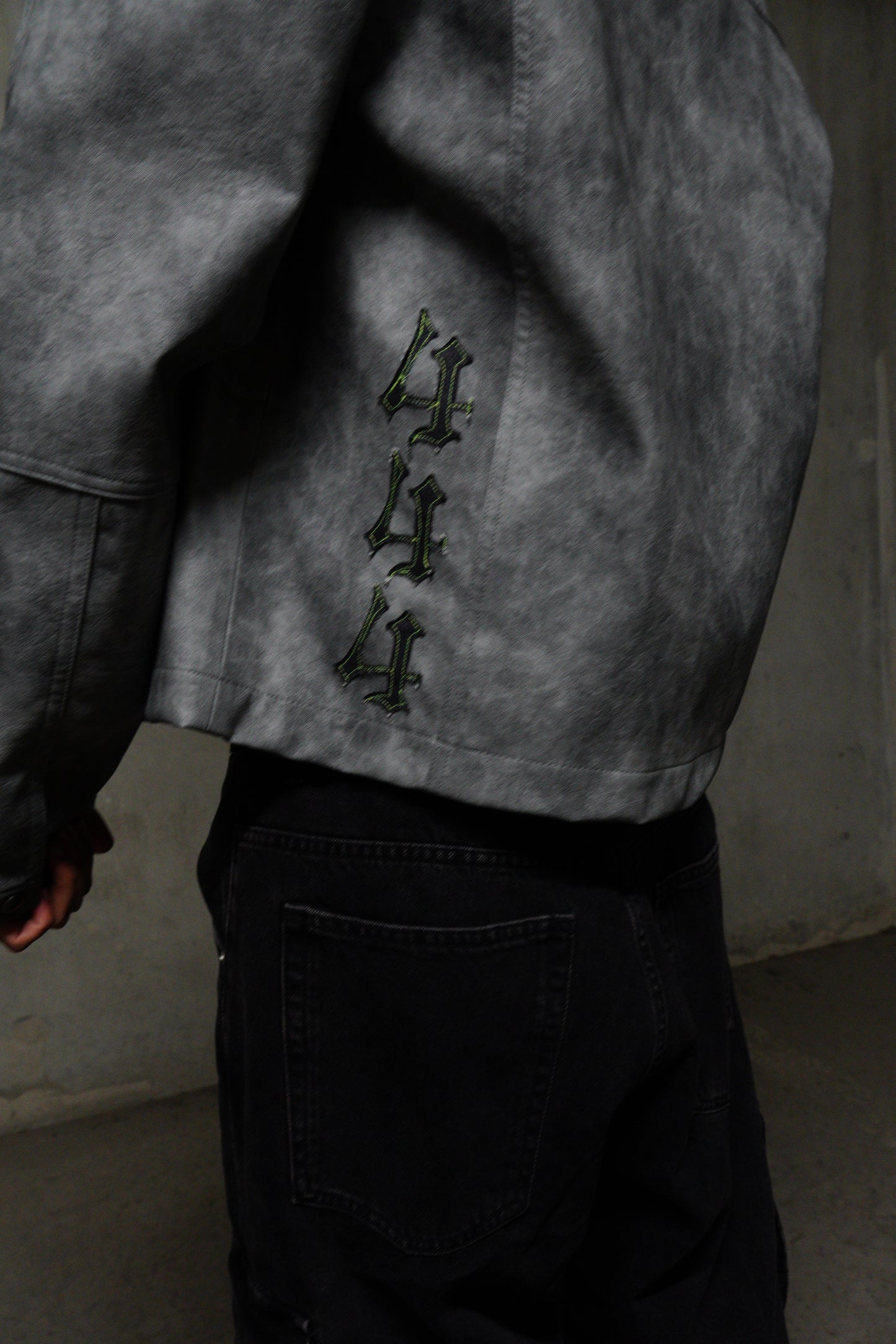 1 OF 1 GREY MARBLE LEATHER JACKET