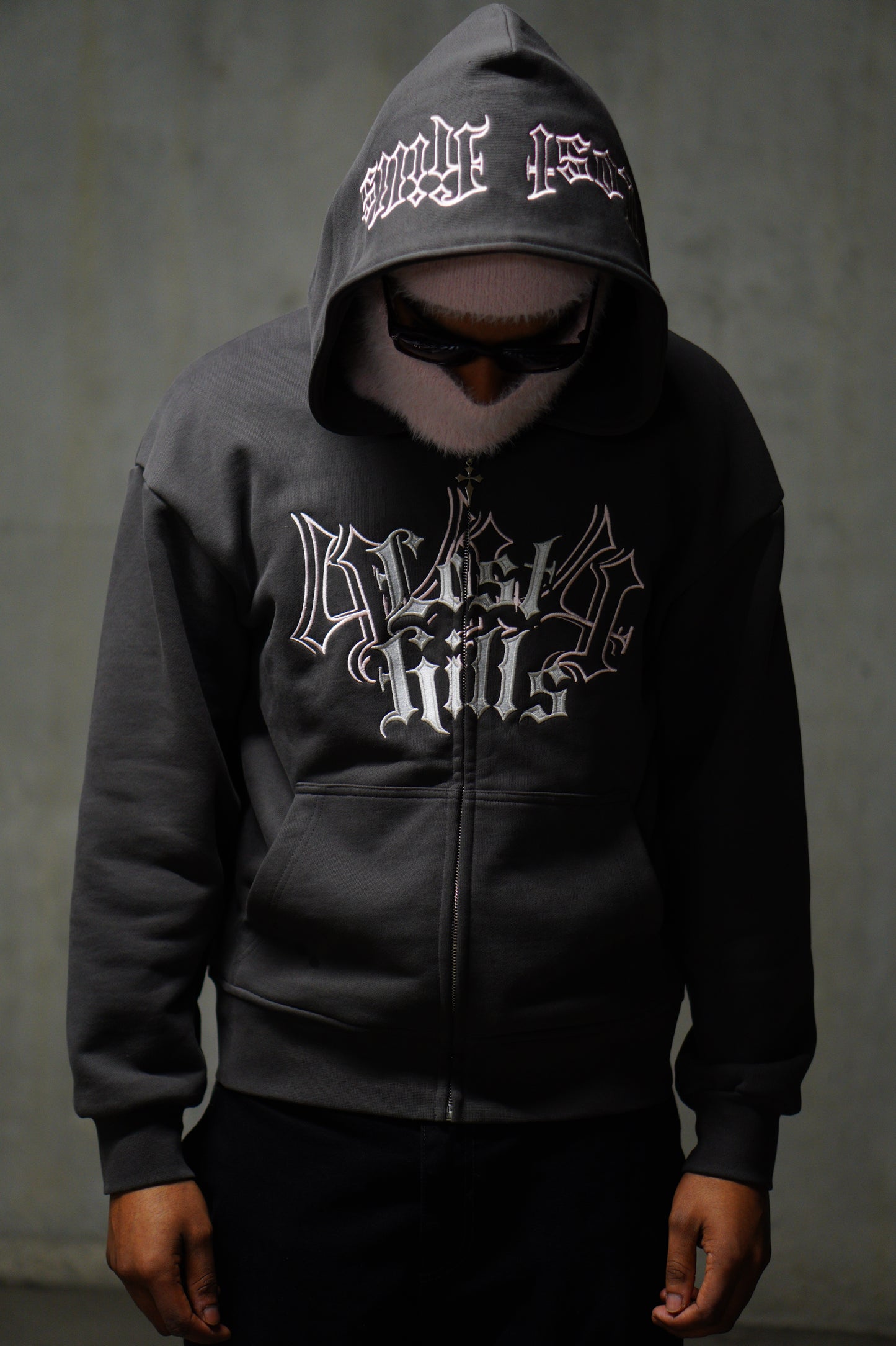 Lost Hills Logo Zip up Hoodie Pink