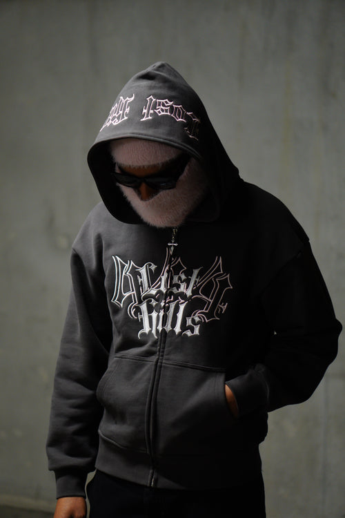 Lost Hills Logo Zip up Hoodie Pink