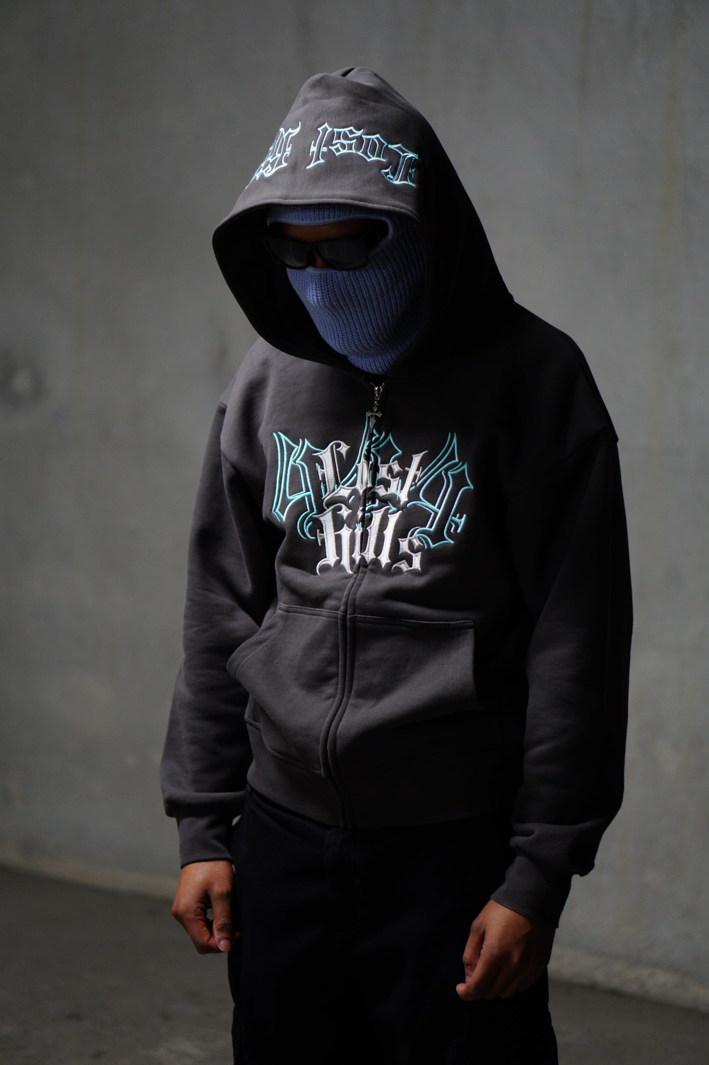 Lost Hills Logo Zip up Hoodie Blue