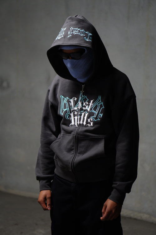Lost Hills Logo Zip up Hoodie Blue