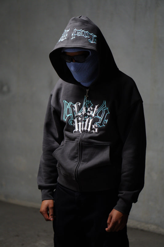 Lost Hills Logo Zip up Hoodie Blue