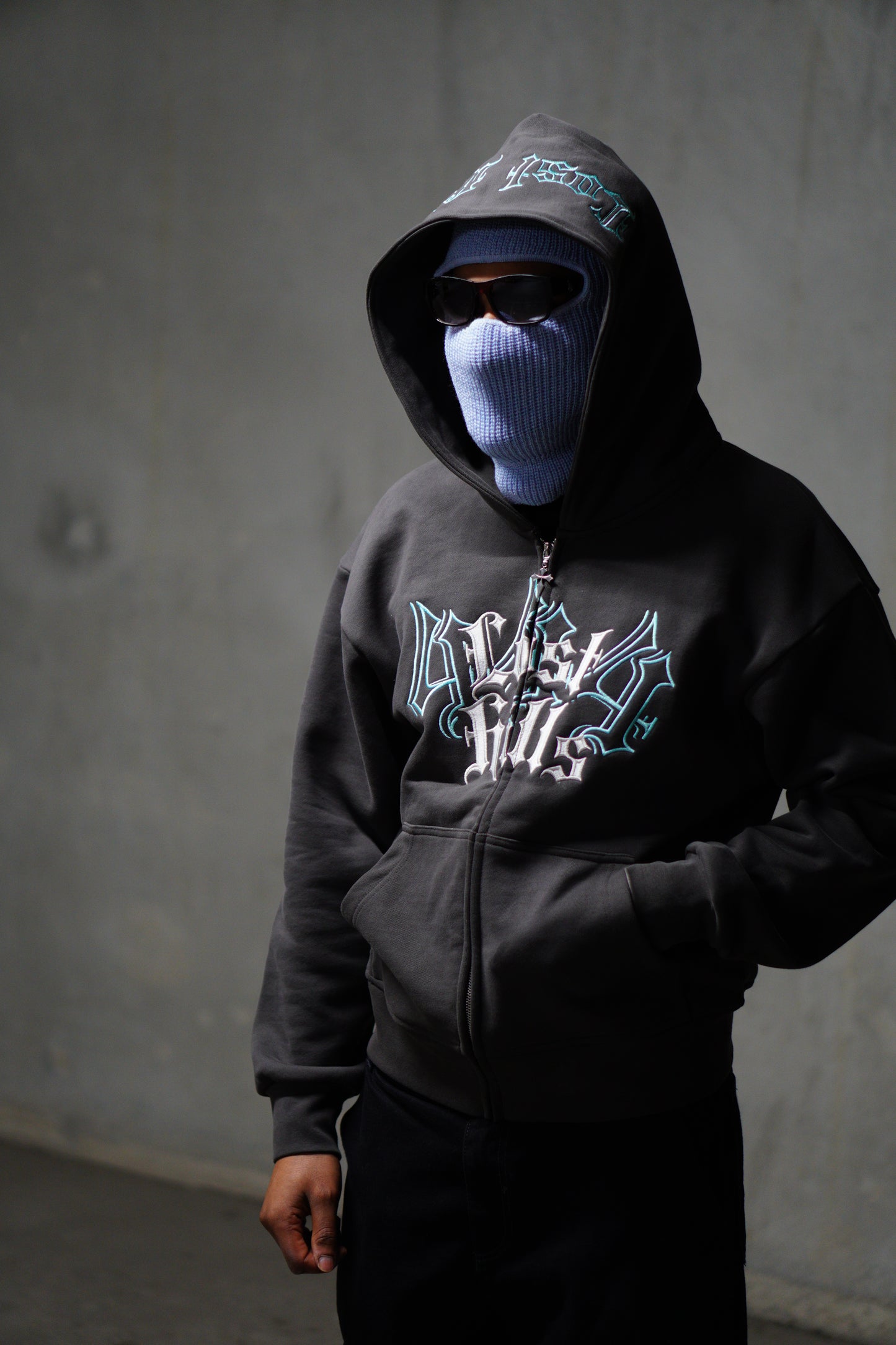 Lost Hills Logo Zip up Hoodie Blue